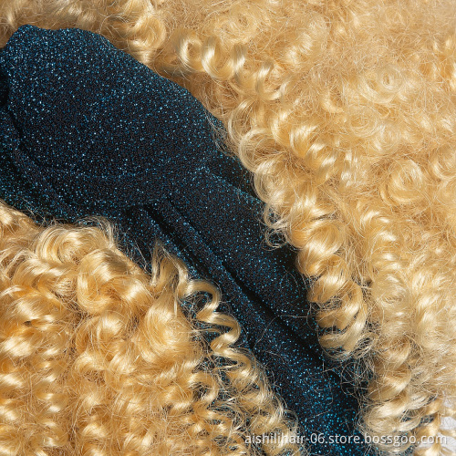 wholesale 613# hair cheap headband wigs afro kinky curly light yellow headband wigs for black women